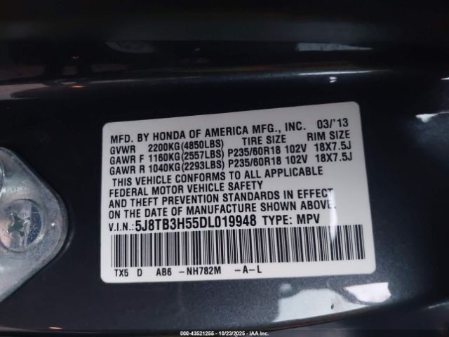 2013 ACURA RDX 5J8TB3H55DL019948 Photo 8