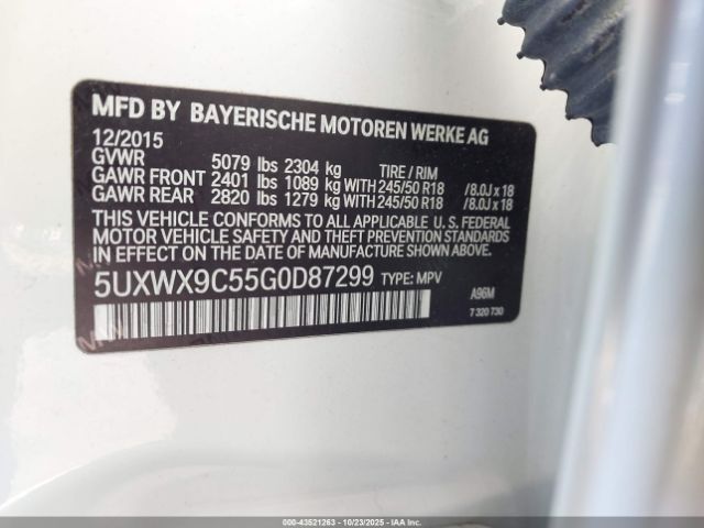 2016 BMW X3 5UXWX9C55G0D87299 Photo 8