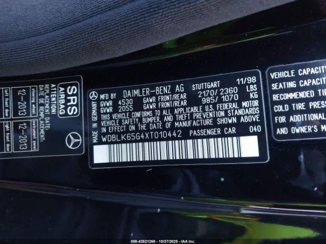 1999 MERCEDES-BENZ CLK 320 WDBLK65G4XT010442 Photo 8