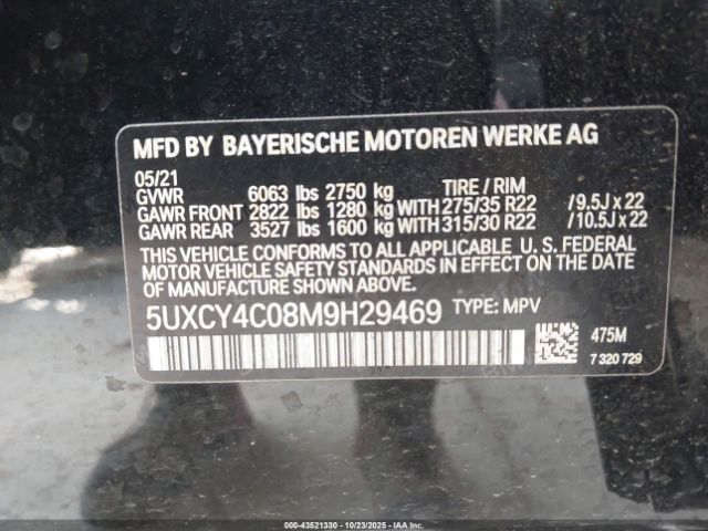 2021 BMW X6 5UXCY4C08M9H29469 Photo 8