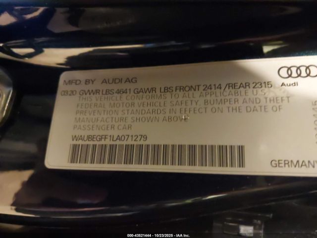 2020 AUDI A3 WAUBEGFF1LA071279 Photo 8