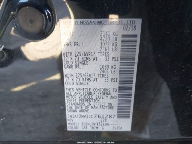 2018 NISSAN ROGUE 5N1AT2MV1JC761287 Photo 8