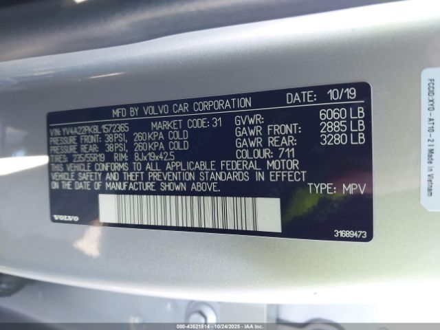 2020 VOLVO XC90 YV4A22PK8L1572365 Photo 8