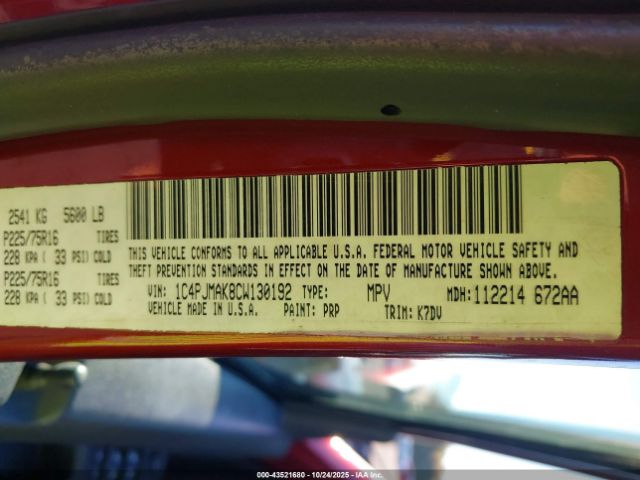 2012 JEEP LIBERTY 1C4PJMAK8CW130192 Photo 8