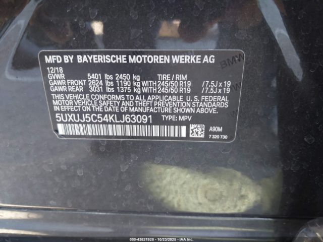 2019 BMW X4 5UXUJ5C54KLJ63091 Photo 8