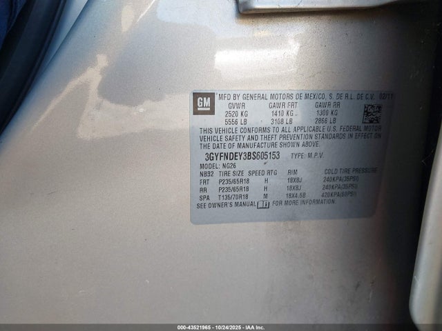 2011 CADILLAC SRX 3GYFNDEY3BS605153 Photo 8