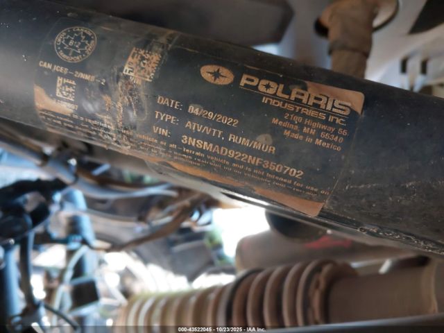 2022 POLARIS RZR 3NSMAD922NF350702 Photo 9