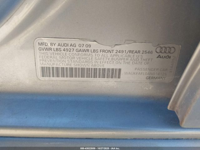 2010 AUDI A4 WAUKFAFL0AN014125 Photo 8