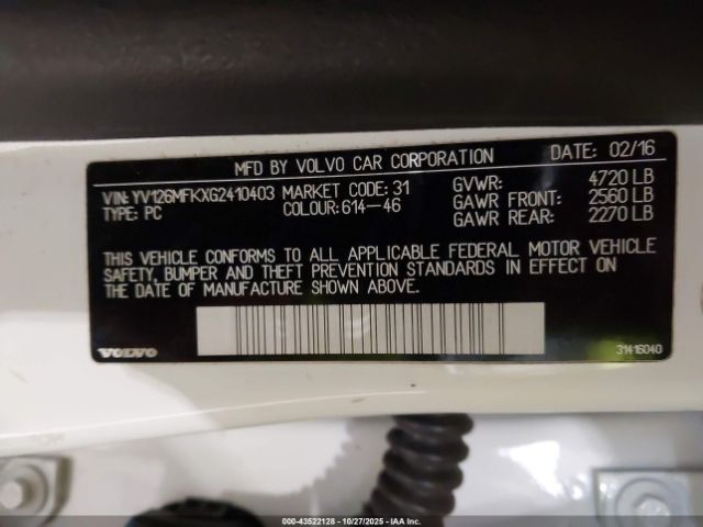 2016 VOLVO S60 YV126MFKXG2410403 Photo 8