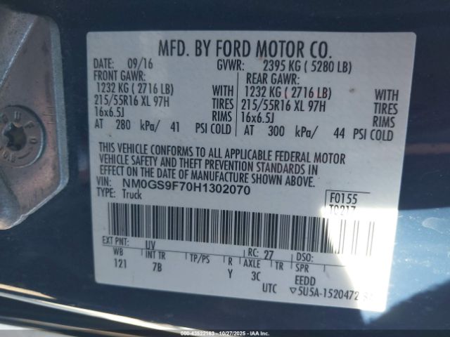 2017 FORD TRANSIT CONNECT NM0GS9F70H1302070 Photo 8