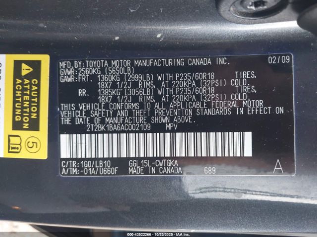 2010 LEXUS RX 350 2T2BK1BA6AC002109 Photo 8