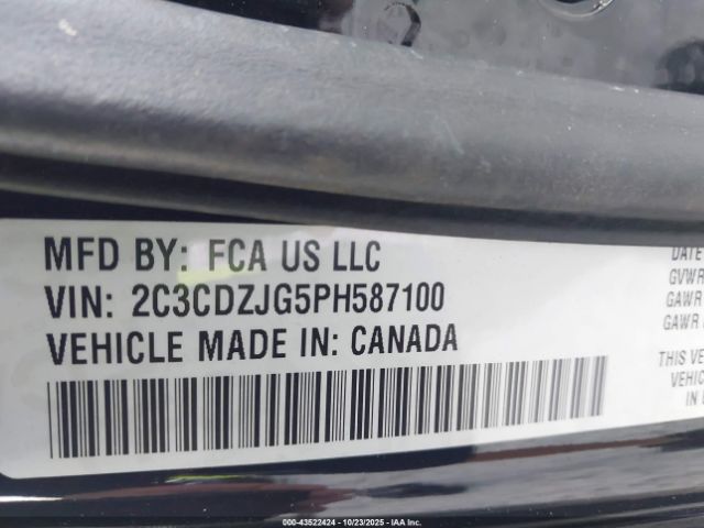 2023 DODGE CHALLENGER 2C3CDZJG5PH587100 Photo 8