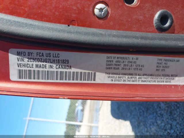 2020 DODGE CHALLENGER 2C3CDZJG7LH181829 Photo 8