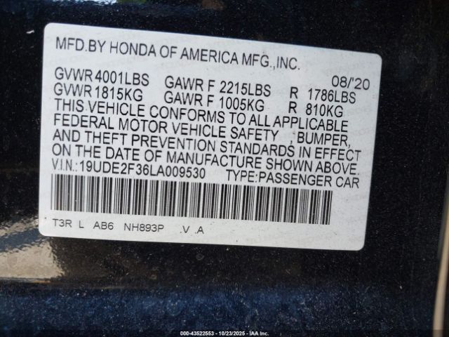 2020 ACURA ILX 19UDE2F36LA009530 Photo 8
