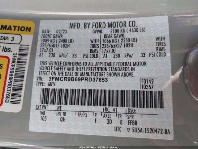 2023 FORD BRONCO SPORT 3FMCR9B69PRD37653 Photo 8