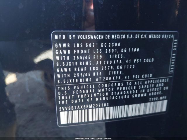2024 VOLKSWAGEN TIGUAN 3VV8B7AX6RM207103 Photo 8