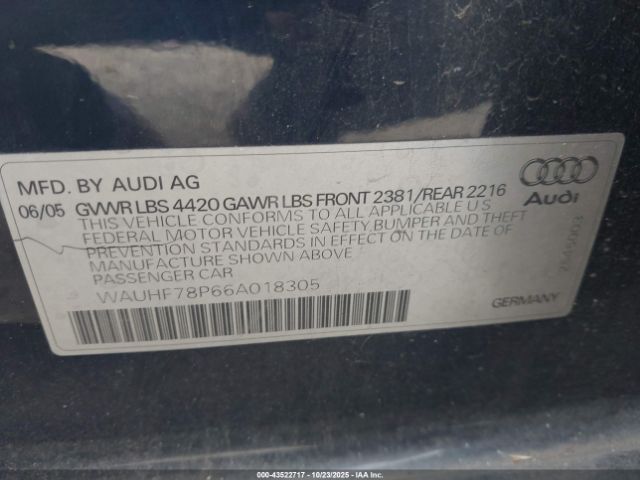 2006 AUDI A3 WAUHF78P66A018305 Photo 8