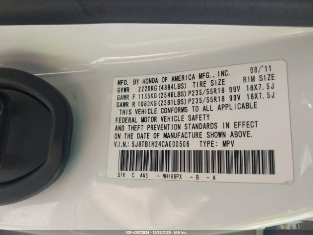 2012 ACURA RDX 5J8TB1H24CA000506 Photo 8