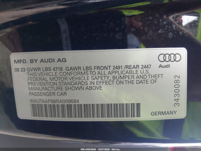 2024 AUDI A5 WAUTAAF58RA009584 Photo 8