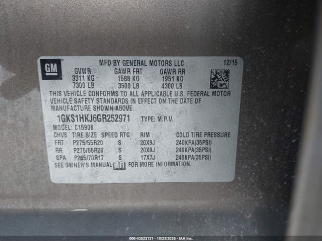 2016 GMC YUKON XL 1GKS1HKJ6GR252971 Photo 8