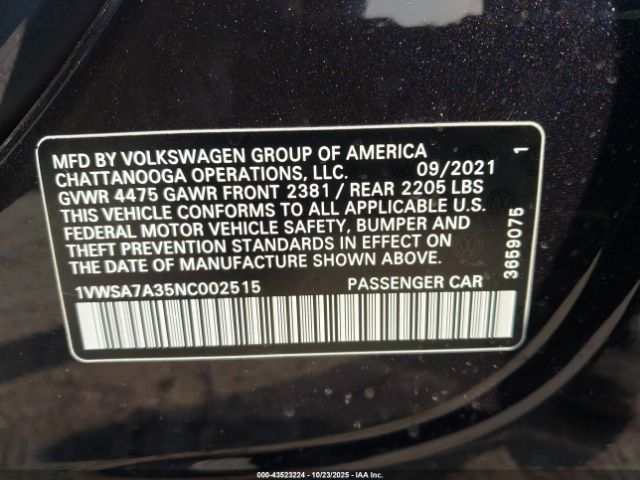 2022 VOLKSWAGEN PASSAT 1VWSA7A35NC002515 Photo 8