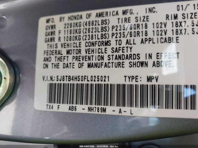 2015 ACURA RDX 5J8TB4H50FL025021 Photo 8