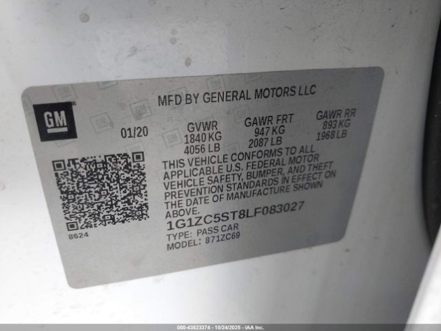 2020 CHEVROLET MALIBU 1G1ZC5ST8LF083027 Photo 8