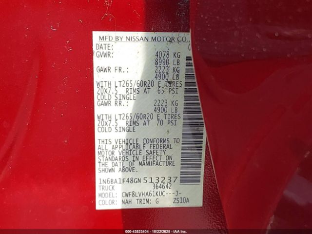 2016 NISSAN TITAN XD 1N6BA1F48GN513237 Photo 8