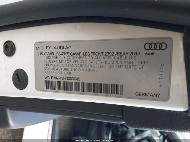 2017 AUDI A4 WAUENAF49HN003045 Photo 8