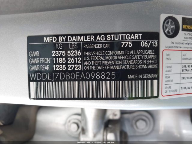 2014 MERCEDES-BENZ CLS 550 WDDLJ7DB0EA098825 Photo 8