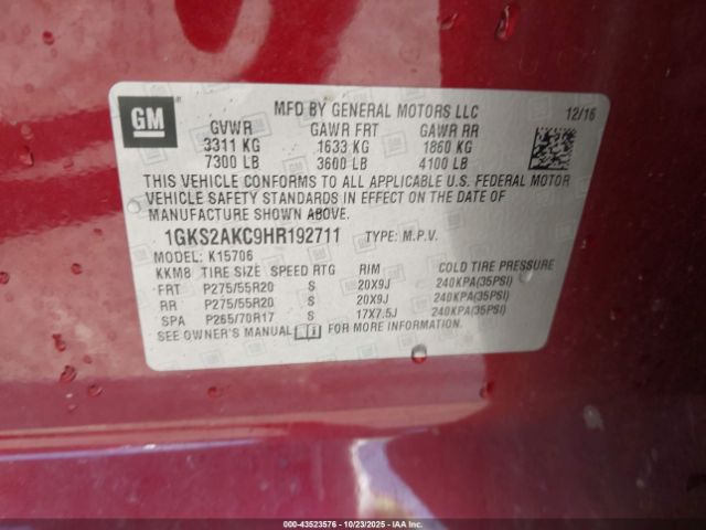 2017 GMC YUKON 1GKS2AKC9HR192711 Photo 8