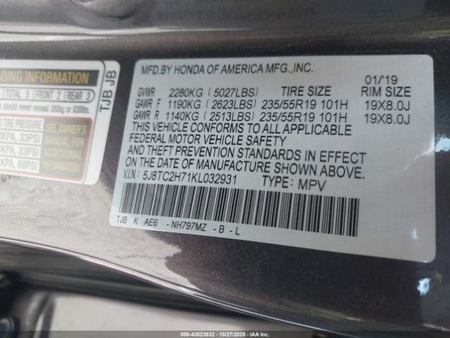 2019 ACURA RDX 5J8TC2H71KL032931 Photo 8