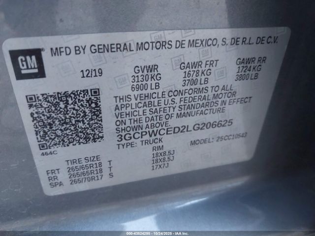 2020 CHEVROLET SILVERADO 1500 3GCPWCED2LG206625 Photo 8