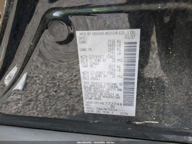 2017 NISSAN ROGUE 5N1AT2MTXHC772748 Photo 8