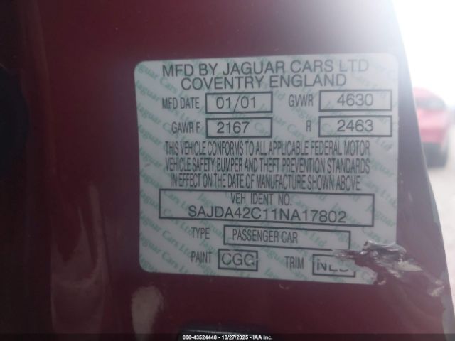 2001 JAGUAR XK8 SAJDA42C11NA17802 Photo 8