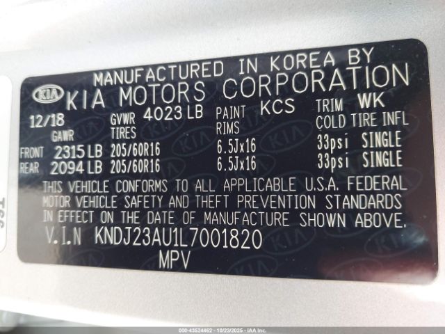 2020 KIA SOUL KNDJ23AU1L7001820 Photo 8