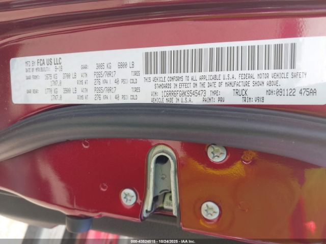 2019 RAM 1500 CLASSIC 1C6RR6FG0KS545473 Photo 8