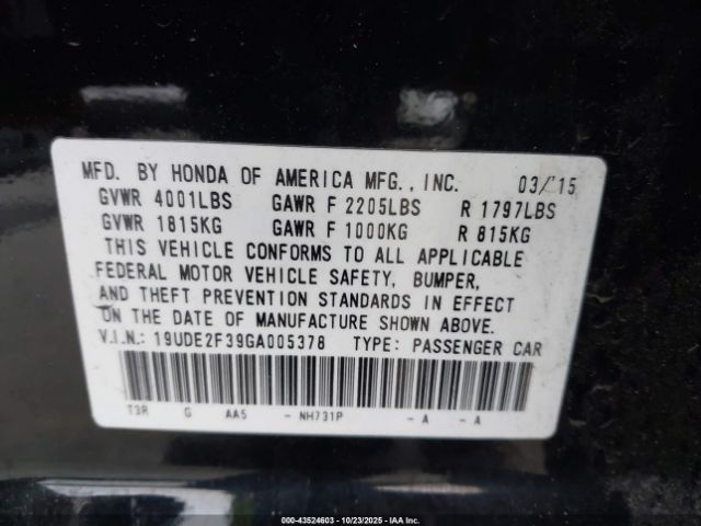 2016 ACURA ILX 19UDE2F39GA005378 Photo 8