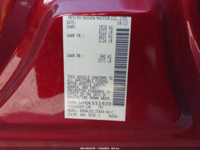 2013 NISSAN ALTIMA 1N4AL3APXDN555920 Photo 8