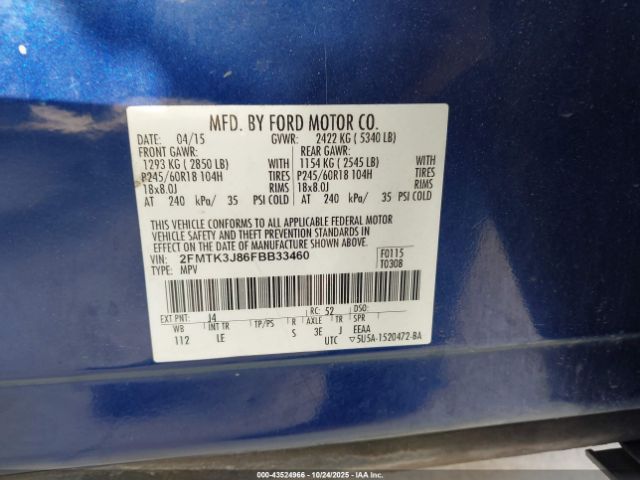 2015 FORD EDGE 2FMTK3J86FBB33460 Photo 8