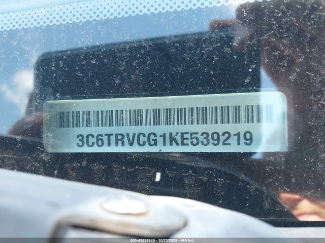 Продаж на аукціоні авто 2019 Ram Promaster 2500 High Roof 136 Wb, vin: 3C6TRVCG1KE539219, номер лоту: 43524985