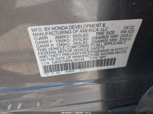2022 ACURA MDX 5J8YE1H06NL049144 Photo 8