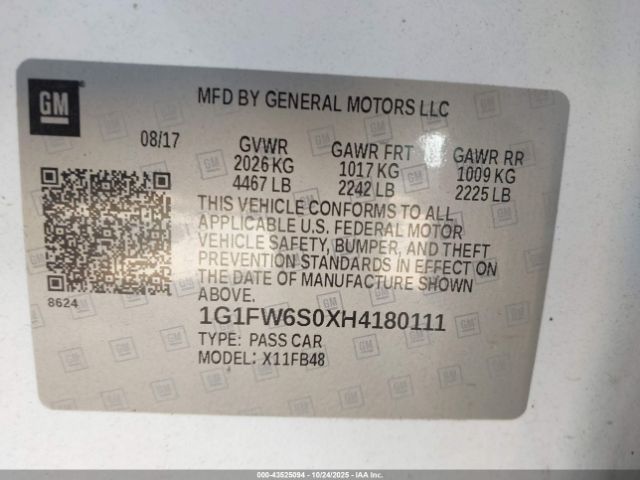 2017 CHEVROLET BOLT EV 1G1FW6S0XH4180111 Photo 8