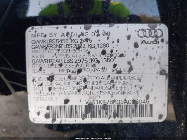 2009 AUDI Q5 WA1KK78R39A038046 Photo 8