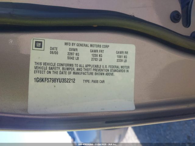 2000 CADILLAC DEVILLE 1G6KF5798YU352212 Photo 8