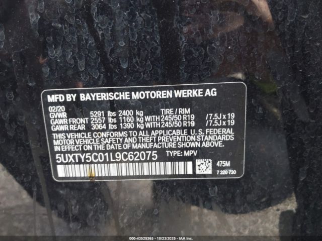 2020 BMW X3 5UXTY5C01L9C62075 Photo 8