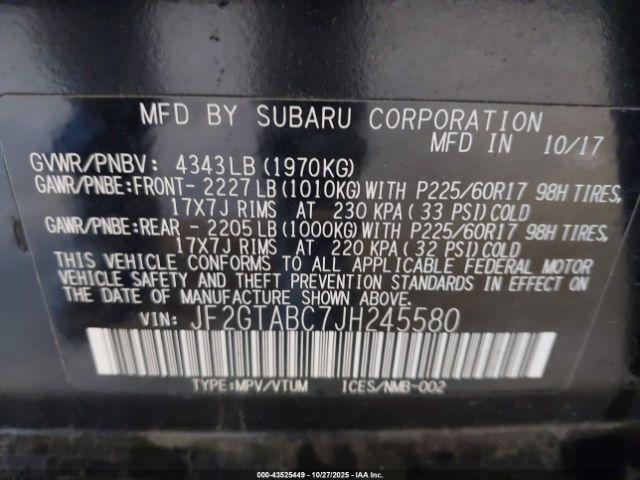 2018 SUBARU CROSSTREK JF2GTABC7JH245580 Photo 8