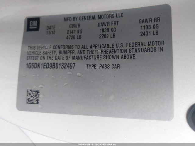 2011 CADILLAC CTS 1G6DK1ED9B0132497 Photo 8