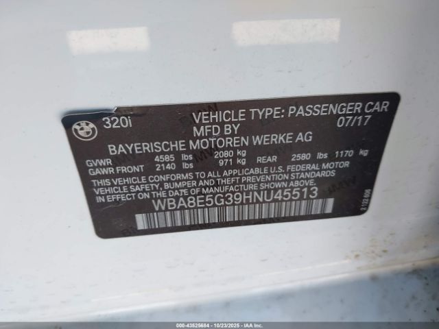 2017 BMW 320I WBA8E5G39HNU45513 Photo 8