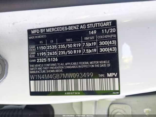 2021 MERCEDES-BENZ GLB 250 W1N4M4GB7MW093499 Photo 8